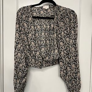 Deep v- neck blouse never worn, no tags